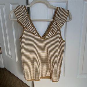 Ruffle sleeve sweater tank